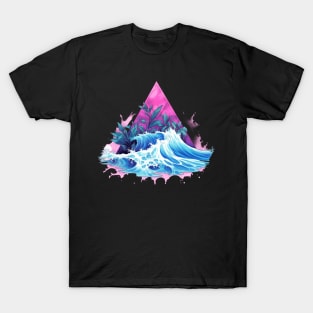 Summer Vaporwave Wave Triangle T-Shirt